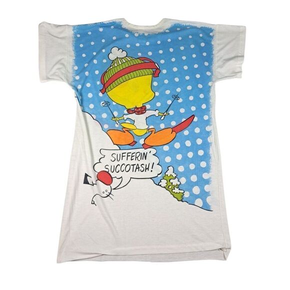 Vintage Tweety Bird Sleep Shirt Long Womens XL 1985 Warner Bros Single Stitch - Picture 2 of 16